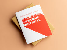 Load image into Gallery viewer, Magical and Awesome Birthday | Funny Vintage Birthday Card, Blank Birthday Greeting Card with Envelope