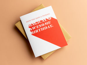 Magical and Awesome Birthday | Funny Vintage Birthday Card, Blank Birthday Greeting Card with Envelope