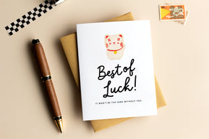 Best of Luck Good Luck Cat Card