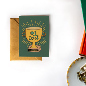 #1 Dad Champion Trophy Father's Day Card
