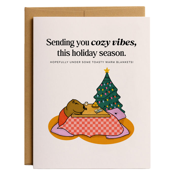 Cozy Christmas Capybara Christmas Card