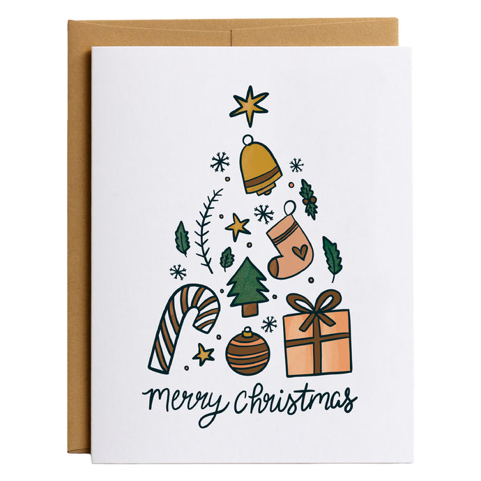 Merry Christmas Simple Objects Holiday Card