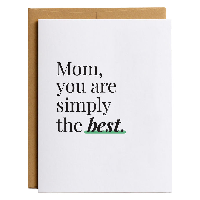 Simply the Best Mother's Day Card