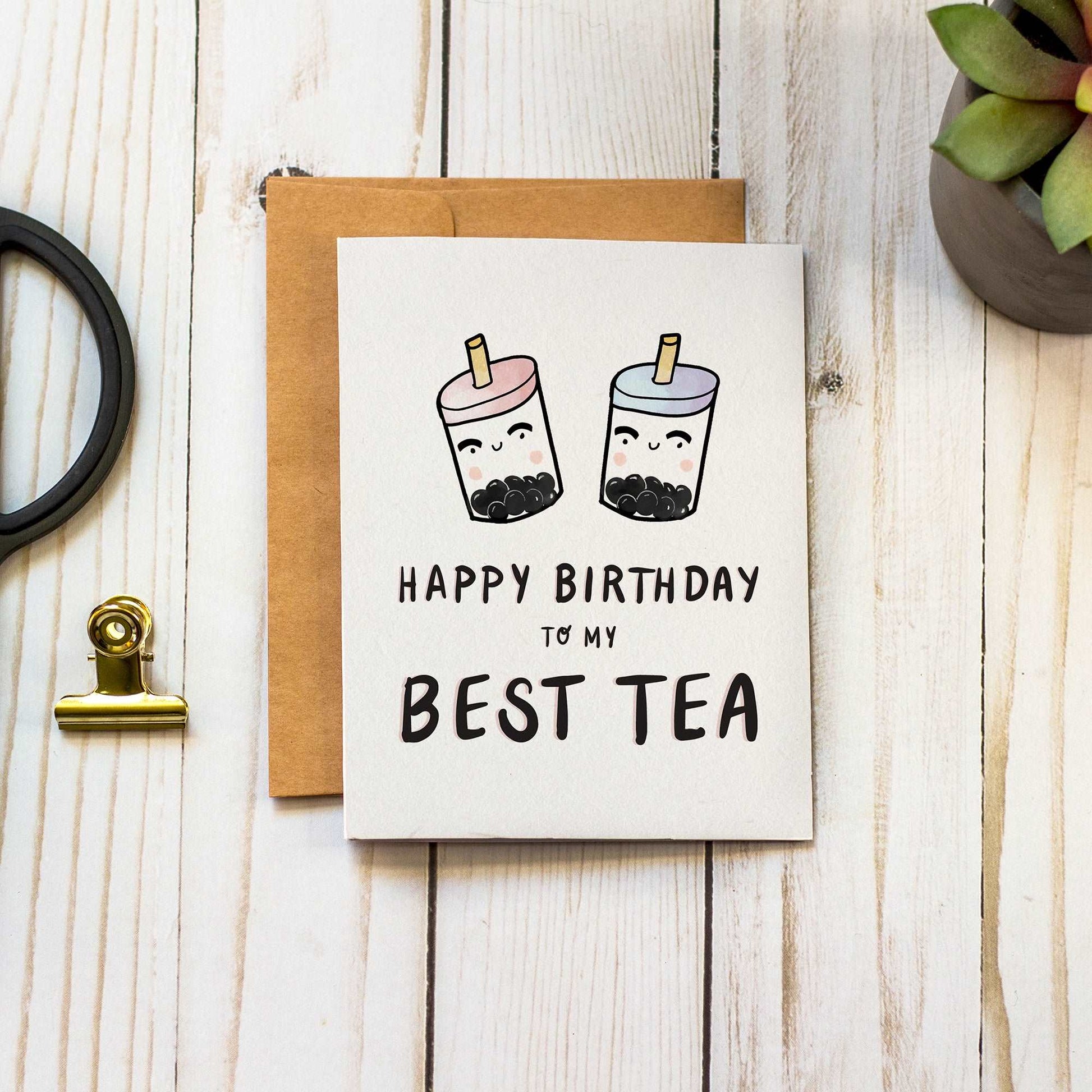 Habitude Paper Happy Birthday to My Best Tea - Birthday Greeting Card for Best Friend, Sister, BFF