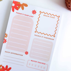 Retro Daisies Daily Planner Notepad